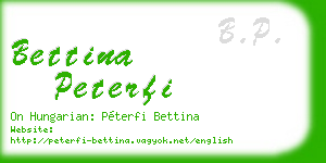 bettina peterfi business card